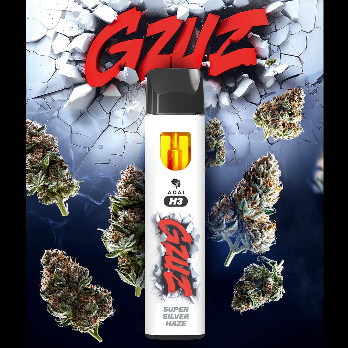 GZUZ - H3BTA Superior Blend Vape - SUPER SILVER HAZE V2 - 95% H3 - 1ml