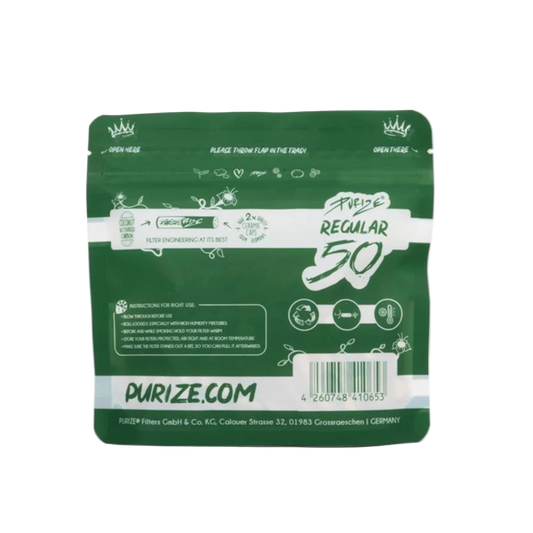 PURIZE® Organic Aktivkohlefilter Regular Size 9mm 50 Stk