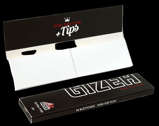 GIZEH Black King Size Slim 34 Blatt - 34 Tips