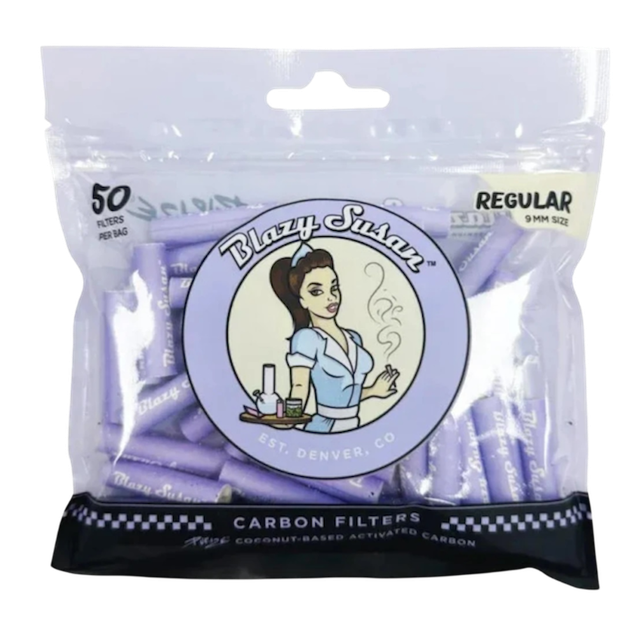 Blazy Susan x PURIZE® Activated Carbon Filter Tips–50 Stk (Regular 9 mm)