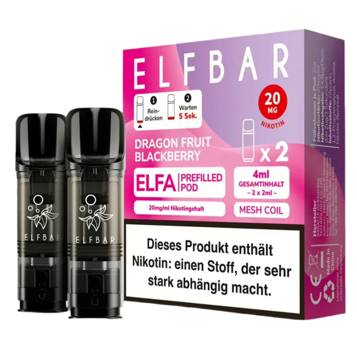 ELFBAR® ELFA Pods Dragon Fruit Blackberry 20mg