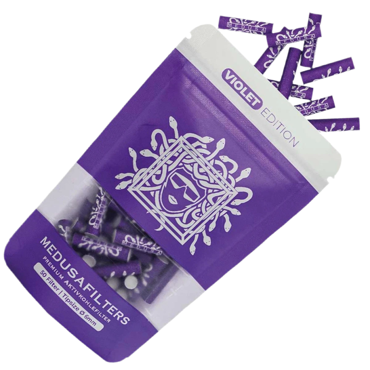 Medusafilters Aktivkohlefilter 6mm VIOLET 50 Stk