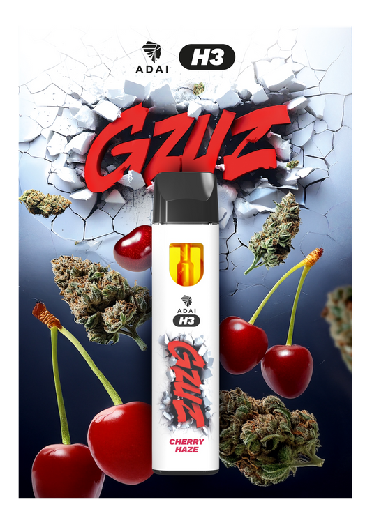 GZUZ - H3 Superior Blend Vape - CHERRY HAZE V2 - 95% H3 - 1ml