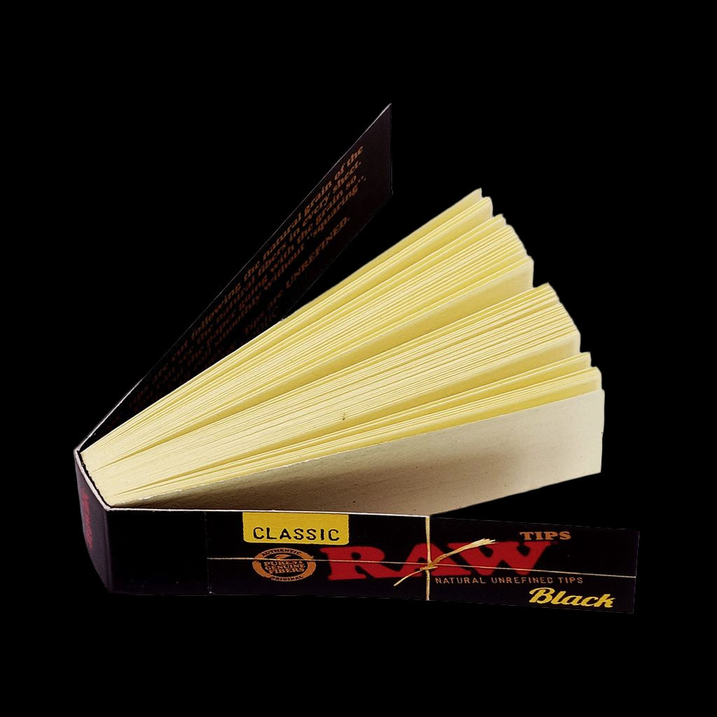 RAW - Filter Tips Black - (natural unrefined) -je 50 Filter Tips