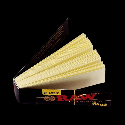 RAW - Filter Tips Black - (natural unrefined) -je 50 Filter Tips