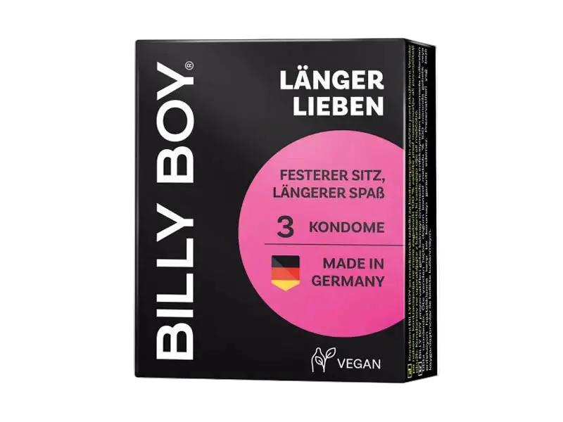 Billy Boy - Länger Lieben - glatt - Transparente Kondome mit Ring - 3er Pack