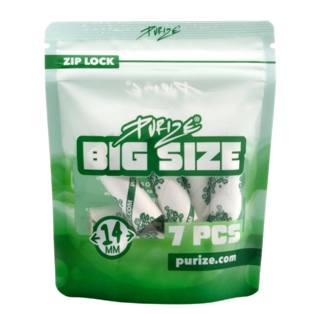 PURIZE® BIG SIZE Aktivkohlefilter – 14 mm (7 Stück)
